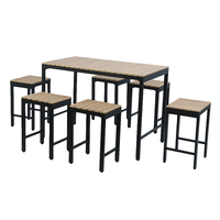 Polywood and Extrusion Aluminium 6 Seater Bar Style Dining Set