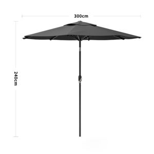 3M Backyard Sunshade Parasol Garden Tilt Umbrella with Crank