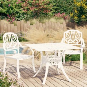 Dothan Cast Aluminium 3 Piece Bistro Set In White