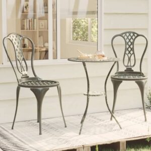 Seville Cast Aluminium 3 Piece Bistro Set In Green