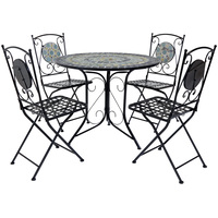 Charles Bentley Garden Blue Mosaic 5 Piece Dining Set