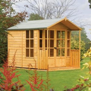 Allensford Wooden 7×7 Summer House In Dipped Honey Brown