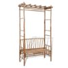 Cora Wooden Garden Bamboo Bench With Pergola In Natural