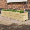 Marsden Wooden Patio Planter In Natural Timer