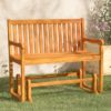 Nihara Wooden Swing Garden Seating Bench In Natural