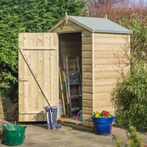 Outlane Wooden 4×3 Garden Shed In Natural Timber