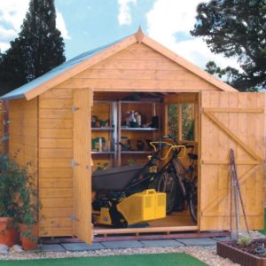 Polmont Wooden 10×8 Garden Shed In Dipped Honey Brown
