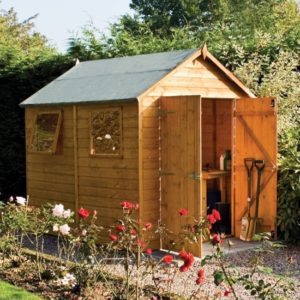 Polmont Wooden 8×6 Garden Shed In Dipped Honey Brown