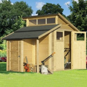 Saham Wooden 7×10 Shed With Store In Unpainted Natural
