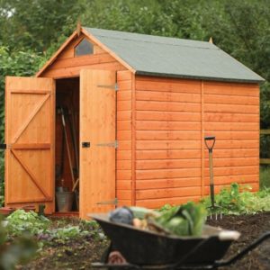 Stroden Wooden 8×6 Shiplap Security Shed In Dipped Honey Brown