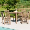 Strox Outdoor Wooden Dining Table With 4 Chairs In Chestnut