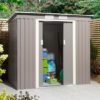 Thorpe Metal 6x4 Pent Shed In Light Grey