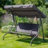 Madison Outdoor 3 Seater Swing Seat In Graphite Grey