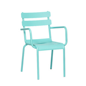 Adrianna Outdoor Aluminium Arm Chair In Solid Blue