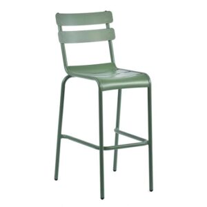 Adrianna Outdoor Aluminium Bar Chair In Olive Green