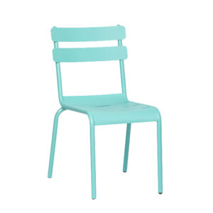 Adrianna Outdoor Aluminium Side Chair In Solid Blue