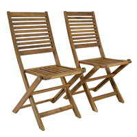 FSC® Certified Acacia Wood Pair of Outdoor Foldable Chairs