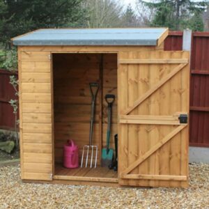10′ x 3′ Traditional Shiplap Pent Wooden Garden Tool Storage Shed (3.05m x 0.91m)