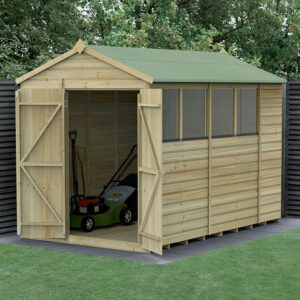 10′ x 6′ Forest Beckwood 25yr Guarantee Shiplap Pressure Treated Double Door Apex Wooden Shed (3.01m x 1.99m)