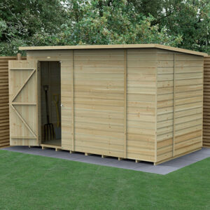 10′ x 6′ Forest Beckwood 25yr Guarantee Shiplap Pressure Treated Windowless Pent Wooden Shed (3.11m x 2.05m)