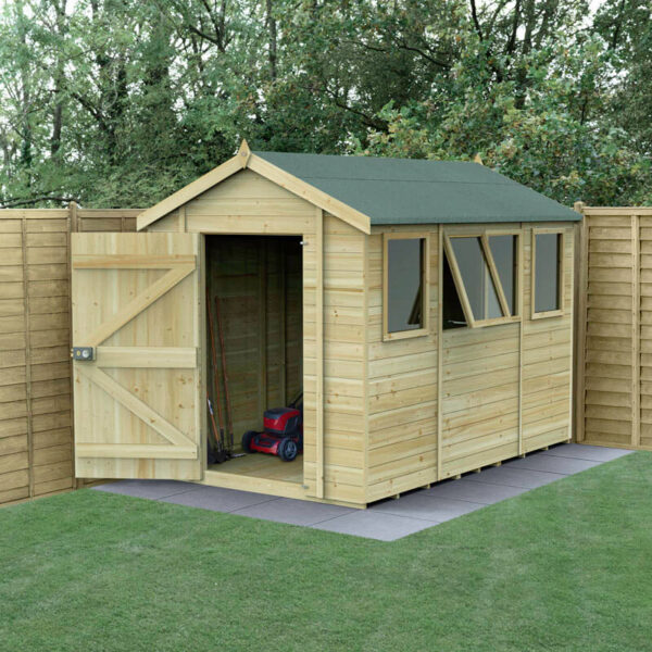 10' x 6' Forest Timberdale 25yr Guarantee Tongue & Groove Pressure Treated Apex Shed - 4 Windows (3.06m x 1.98m)