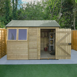 10′ x 6′ Forest Timberdale 25yr Guarantee Tongue & Groove Pressure Treated Reverse Apex Shed (3.06m x 1.98m)