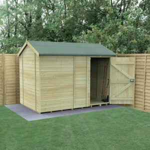 10′ x 6′ Forest Timberdale 25yr Guarantee Tongue & Groove Pressure Treated Windowless Reverse Apex Shed (3.06m x 1.98m)