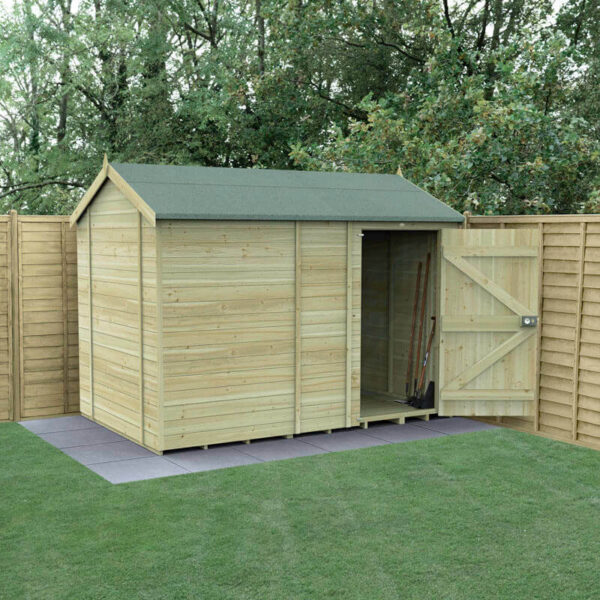 10' x 6' Forest Timberdale 25yr Guarantee Tongue & Groove Pressure Treated Windowless Reverse Apex Shed (3.06m x 1.98m)