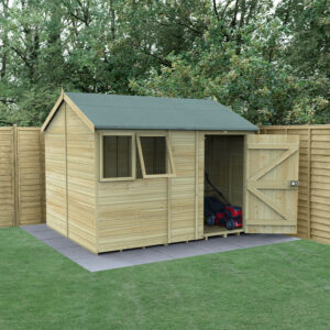 10′ x 8′ Forest Timberdale 25yr Guarantee Tongue & Groove Pressure Treated Reverse Apex Shed (3.06m x 2.52m)