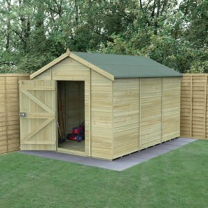 12′ x 8′ Forest Timberdale 25yr Guarantee Tongue & Groove Pressure Treated Windowless Apex Shed (3.65m x 2.52m)