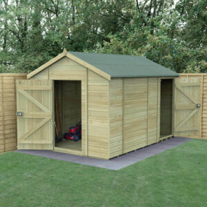 12′ x 8′ Forest Timberdale 25yr Guarantee Tongue & Groove Pressure Treated Windowless Combination Apex Shed (3.65m x 2.52m)