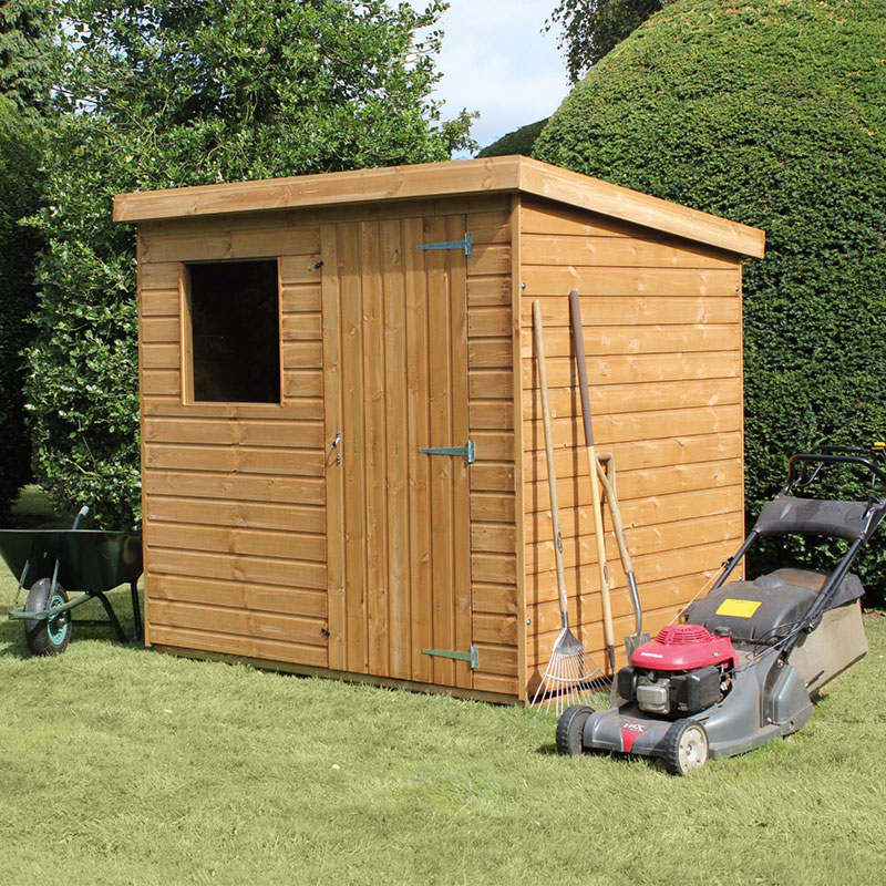 12' x 8' Traditional Standard Shiplap Pent Wooden Garden Shed (3.66m x 2.44m)