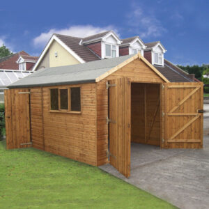 14′ x 10′ Traditional Deluxe Shiplap Wooden Garage / Workshop Shed (4.28m x 3.05m)