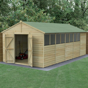20′ x 10′ Forest Beckwood 25yr Guarantee Shiplap Pressure Treated Double Door Apex Wooden Shed (5.96m x 3.21m)