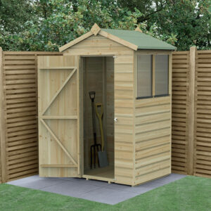 4′ x 3′ Forest Beckwood 25yr Guarantee Shiplap Pressure Treated Apex Wooden Shed (1.34m x 1m)