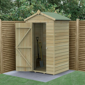 4′ x 3′ Forest Beckwood 25yr Guarantee Shiplap Pressure Treated Windowless Apex Wooden Shed (1.34m x 1m)