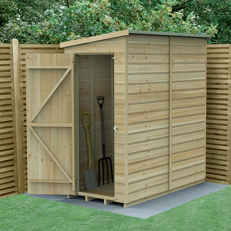 6' x 3' Forest Beckwood 25yr Guarantee Shiplap Pressure Treated Windowless Pent Wooden Shed (1.88m x 1.02m)