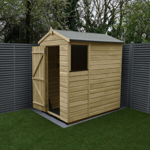 6′ x 4′ Forest Beckwood 25yr Guarantee Shiplap Pressure Treated Apex Wooden Shed (1.88m x 1.34m)
