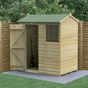 6′ x 4′ Forest Beckwood 25yr Guarantee Shiplap Pressure Treated Reverse Apex Wooden Shed (1.88m x 1.34m)