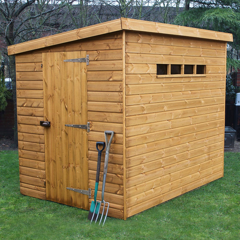 6' x 4' Traditional Shiplap Pent Security Wooden Garden Shed (1.83m x 1.22m)