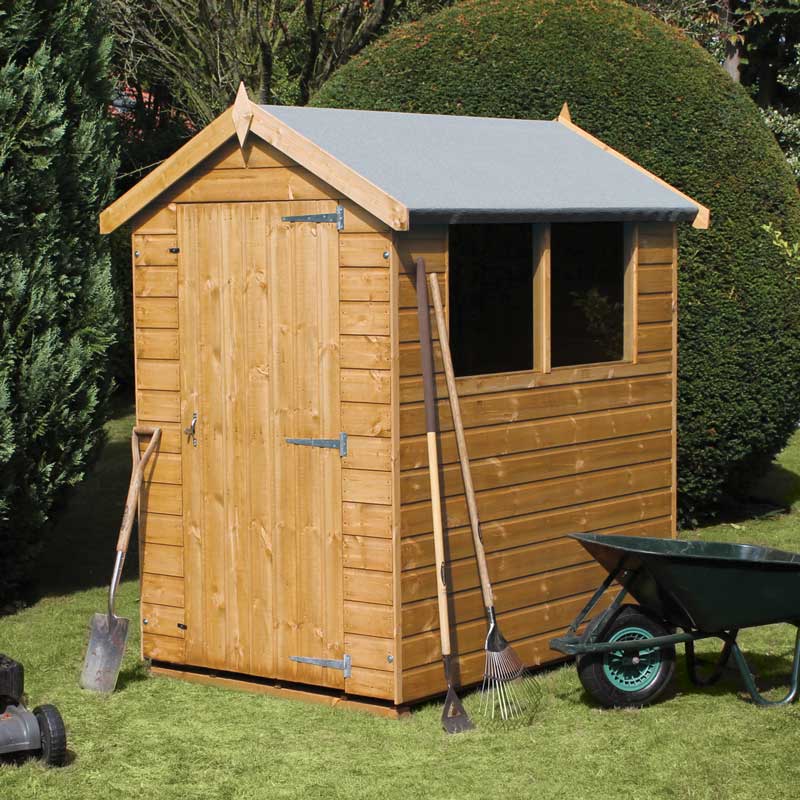 6' x 6' Traditional Standard Shiplap Apex Wooden Garden Shed (1.83m x 1.83m)