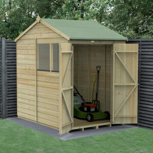 7′ x 5′ Forest Beckwood 25yr Guarantee Shiplap Pressure Treated Double Door Reverse Apex Wooden Shed (2.28m x 1.53m)