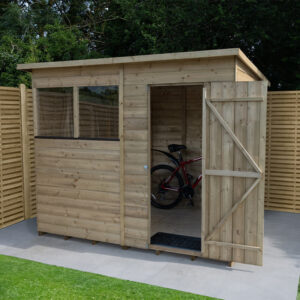 7′ x 5′ Forest Beckwood 25yr Guarantee Shiplap Pressure Treated Pent Wooden Shed (2.26m x 1.7m)