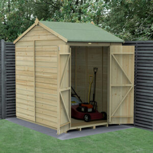 7′ x 5′ Forest Beckwood 25yr Guarantee Shiplap Pressure Treated Windowless Double Door Reverse Apex Wooden Shed (2.28m x 1.53m)
