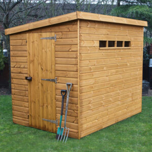 7′ x 5′ Traditional Shiplap Pent Security Wooden Garden Shed (2.14m x 1.52m)