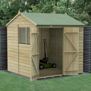7′ x 7′ Forest Beckwood 25yr Guarantee Shiplap Pressure Treated Double Door Reverse Apex Wooden Shed (2.28m x 2.12m)