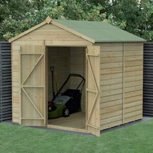 7′ x 7′ Forest Beckwood 25yr Guarantee Shiplap Pressure Treated Windowless Double Door Apex Wooden Shed (2.28m x 2.12m)