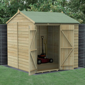 7′ x 7′ Forest Beckwood 25yr Guarantee Shiplap Pressure Treated Windowless Double Door Reverse Apex Wooden Shed (2.28m x 2.12m)