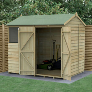 8′ x 6′ Forest Beckwood 25yr Guarantee Shiplap Pressure Treated Double Door Reverse Apex Wooden Shed (2.42m x 1.99m)