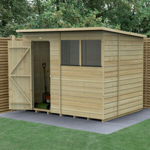 8′ x 6′ Forest Beckwood 25yr Guarantee Shiplap Pressure Treated Pent Wooden Shed (2.52m x 2.03m)